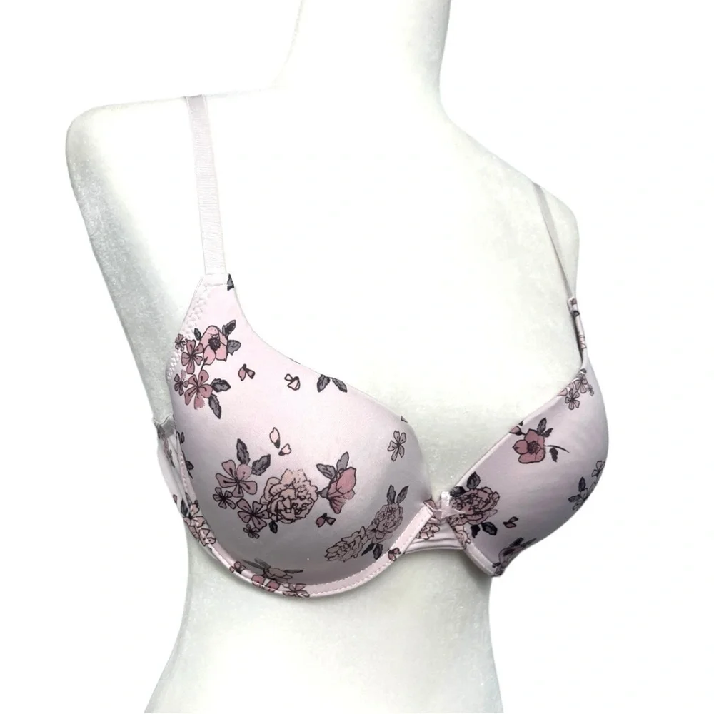 Kathy Ireland Light Pink Floral Bra - Size 36D